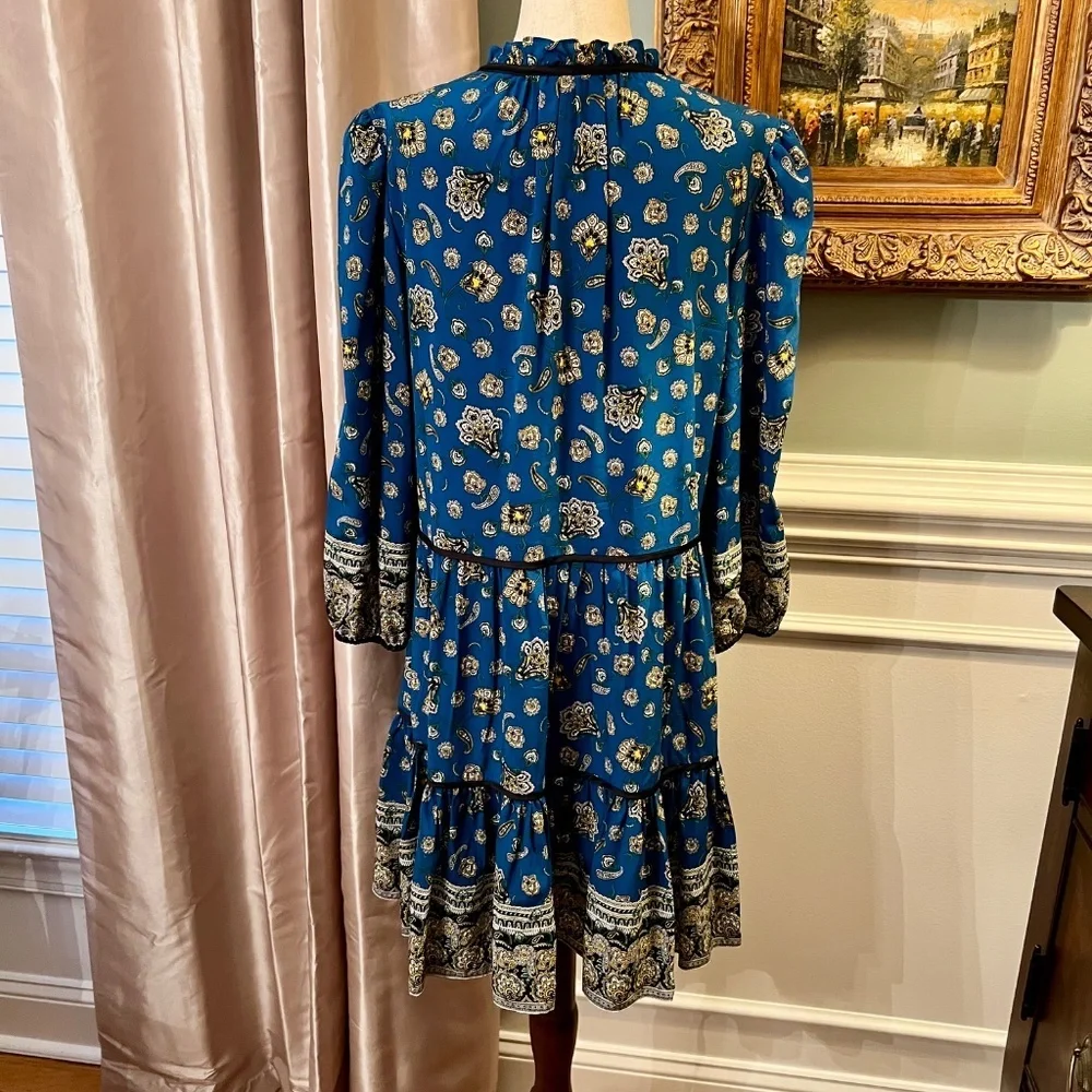 EUC Veronica Beard Hawken Paisley Print Tiered Mini Dress Size 8